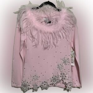 Beautiful JUST B Pink Christmas Sweater